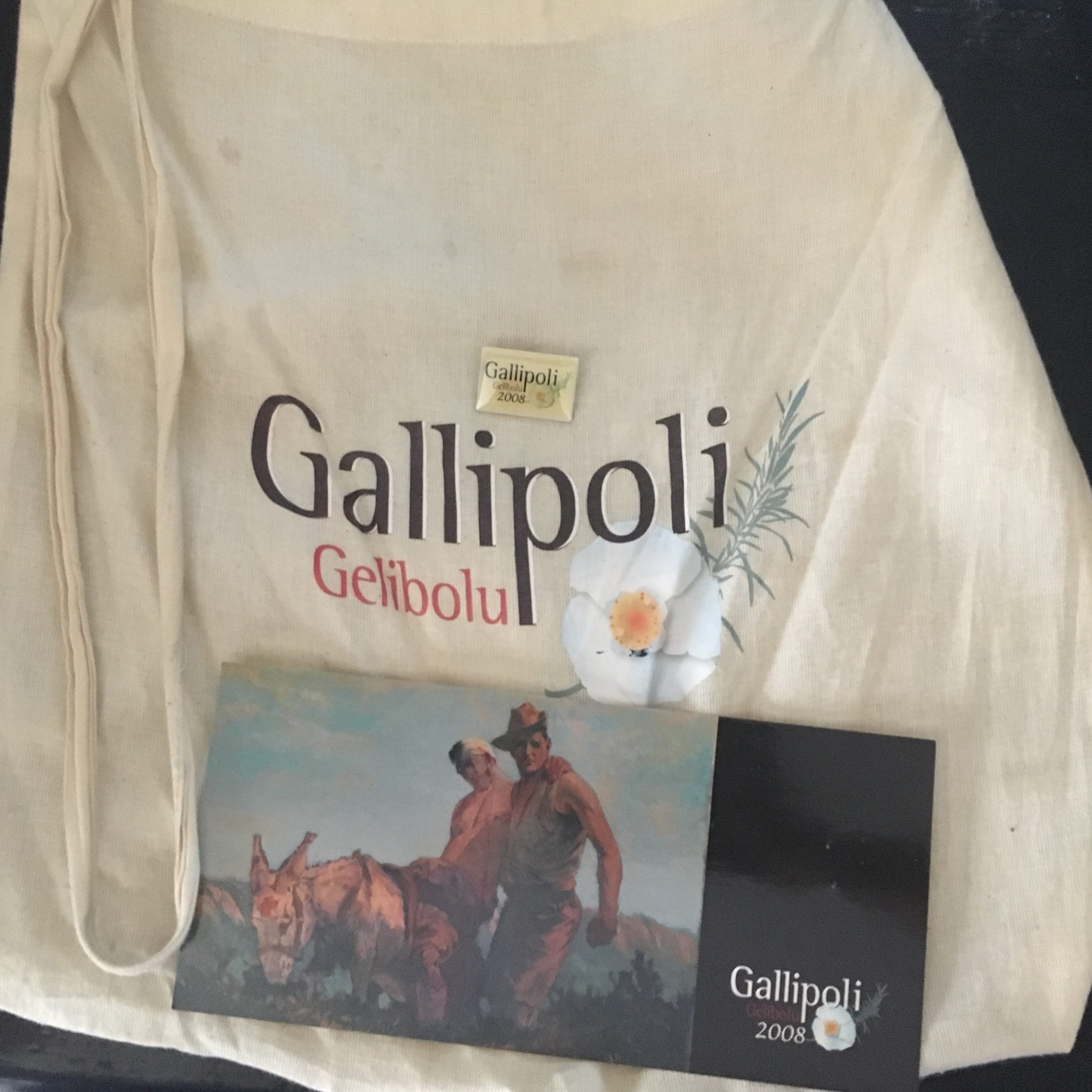 Gallipoli 2008, Commemorative badge, bag and postcard.