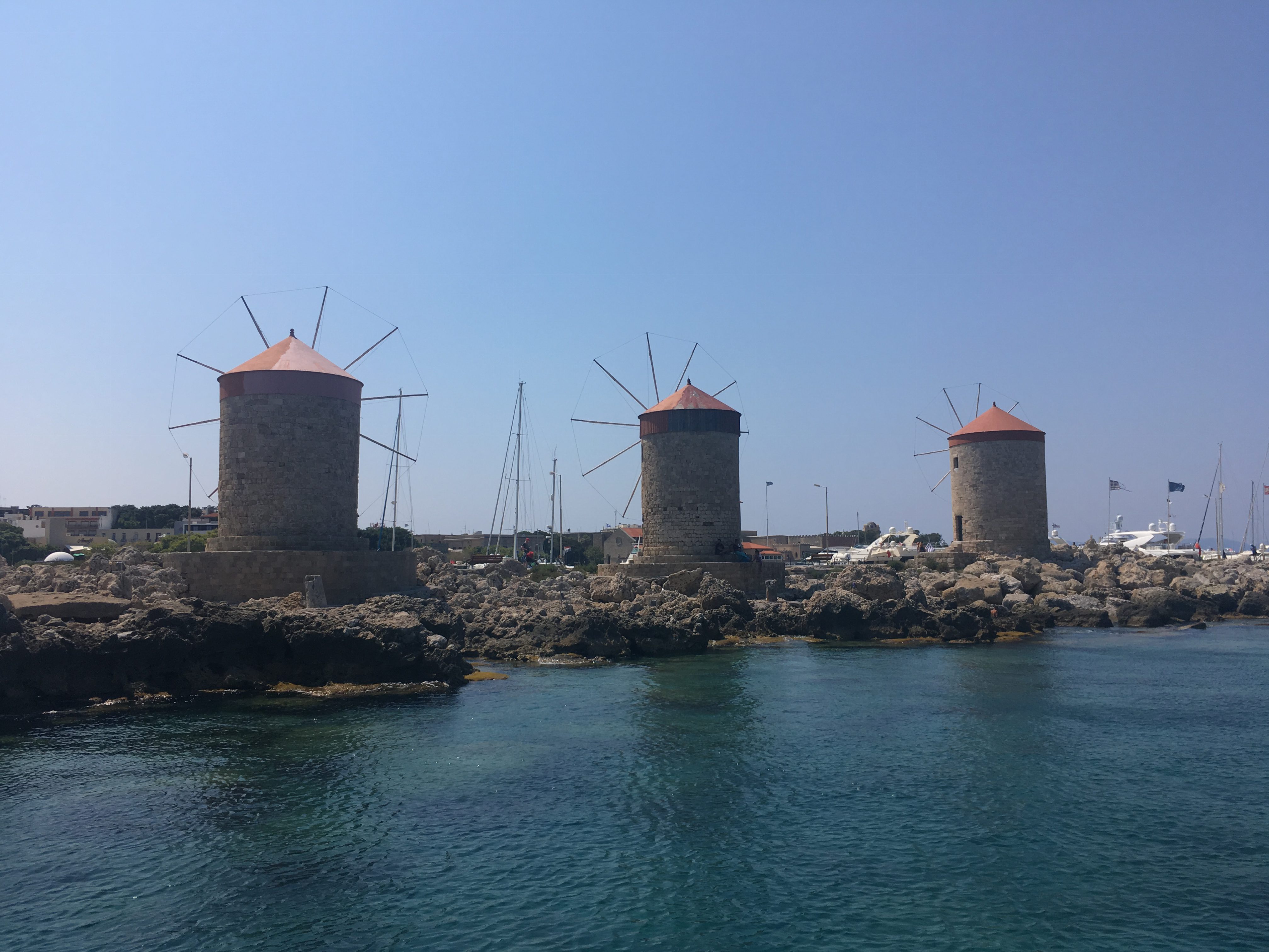 3 Windmills, Rhodes harbor